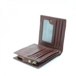 ⁦محفظة جلد للرجال لون بني 11*10 سم⁩ - الصورة ⁦5⁩