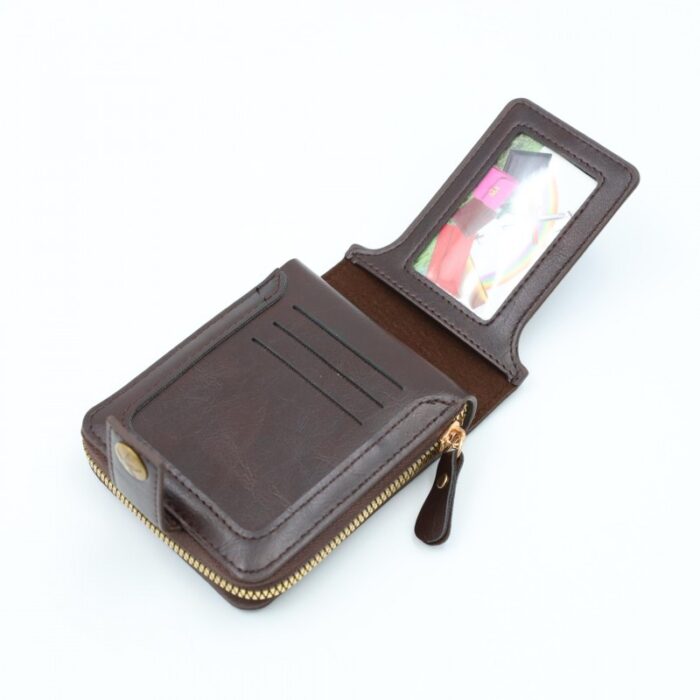 ⁦محفظة جلد للرجال لون بني11*10 سم⁩ - الصورة ⁦3⁩