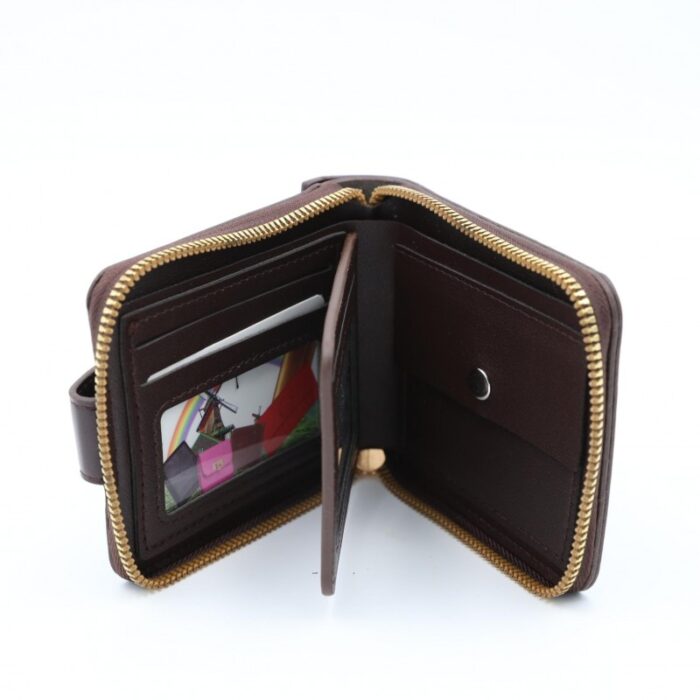 ⁦محفظة جلد للرجال لون بني11*10 سم⁩ - الصورة ⁦4⁩