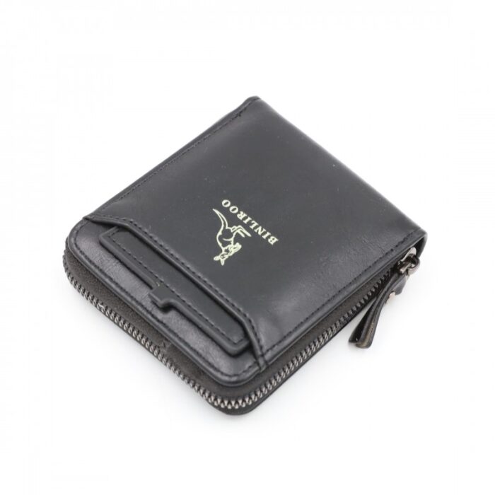 ⁦محفظة جلد للرجال لون أسود 11*10 سم⁩ - الصورة ⁦2⁩