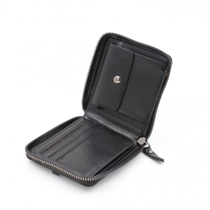 ⁦محفظة جلد للرجال لون أسود 11*10 سم⁩ - الصورة ⁦4⁩