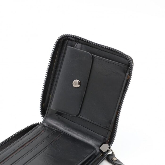 ⁦محفظة جلد للرجال لون أسود 11*10 سم⁩ - الصورة ⁦5⁩