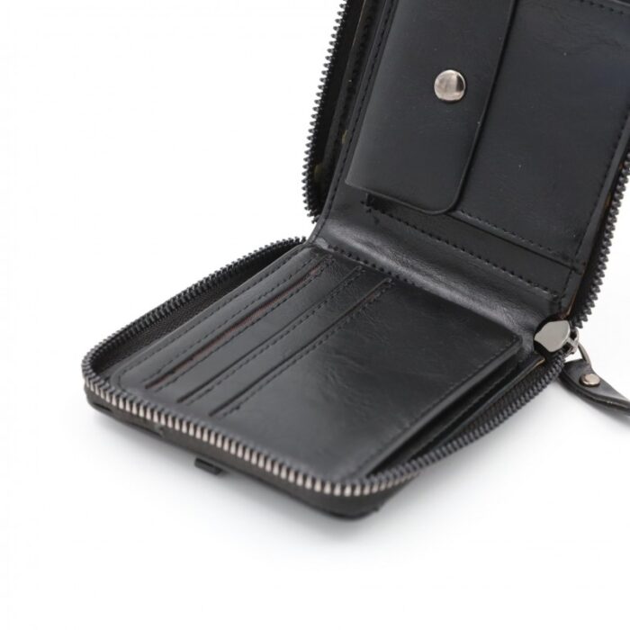 ⁦محفظة جلد للرجال لون أسود 11*10 سم⁩ - الصورة ⁦6⁩