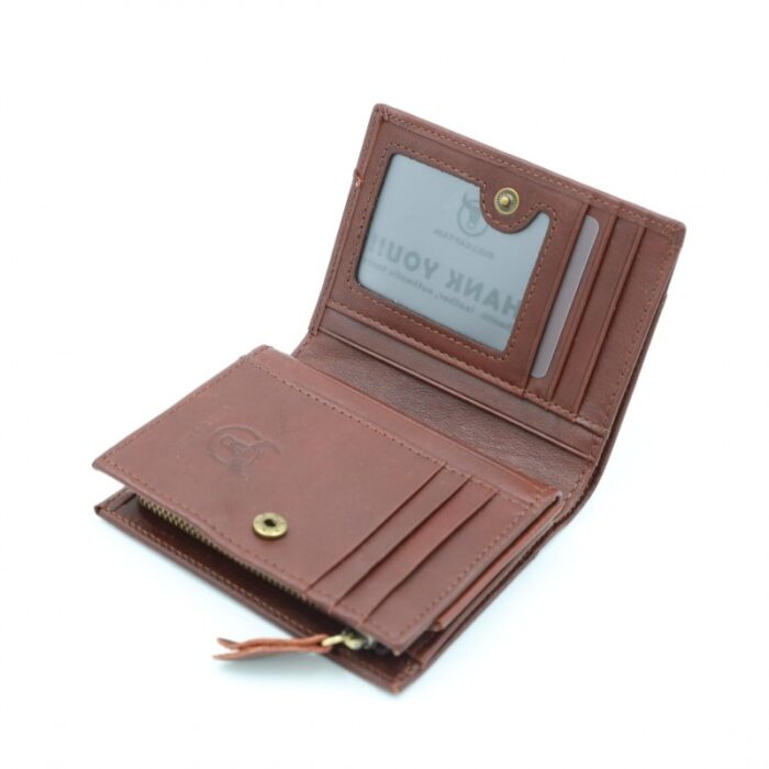 ⁦محفظة جلد للرجال لون بني11*10 سم⁩ - الصورة ⁦4⁩