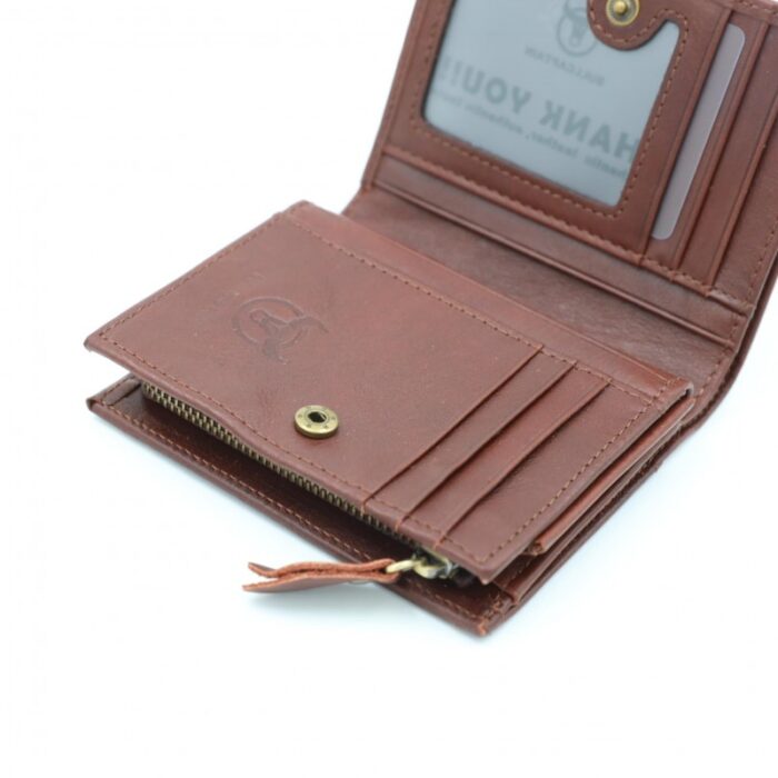 ⁦محفظة جلد للرجال لون بني11*10 سم⁩ - الصورة ⁦5⁩