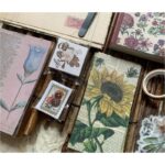 مجموعة دفتر القصاصات بتصميم زهور