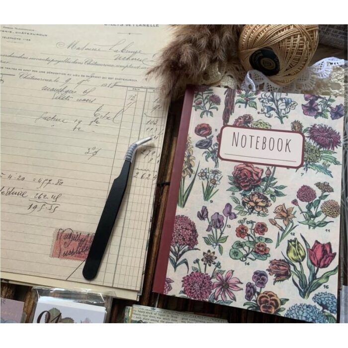 ⁦مجموعة دفتر القصاصات بتصميم زهور⁩ - الصورة ⁦2⁩