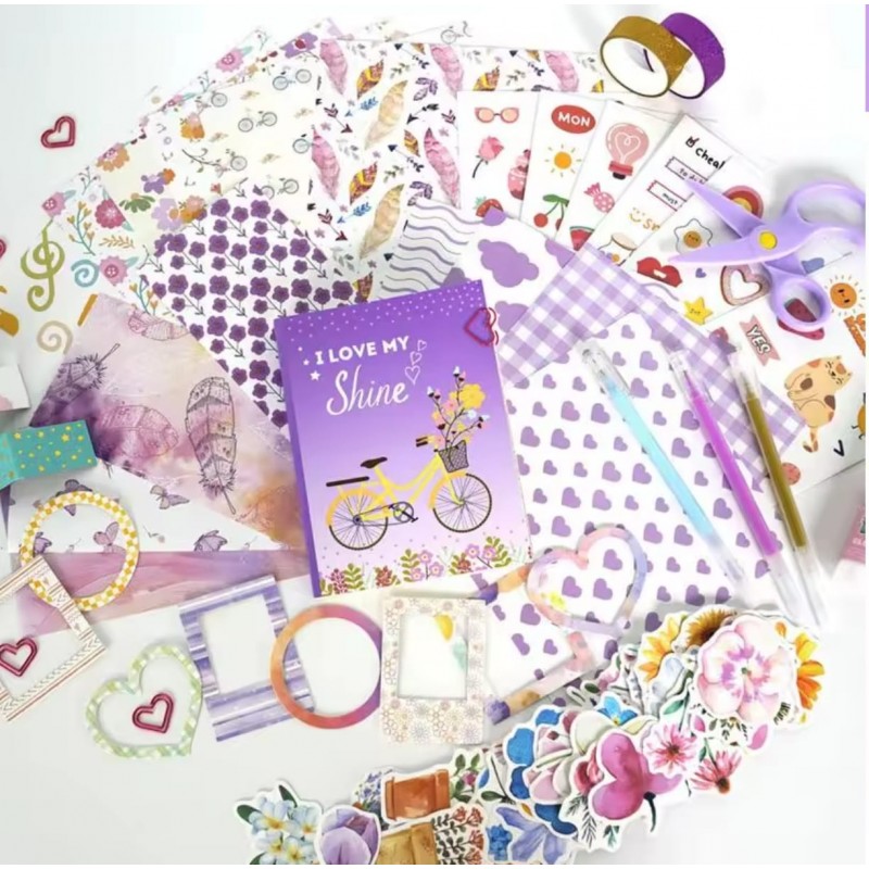 ⁦مجموعة دفتر القصاصات لون بنفسجي⁩ - الصورة ⁦1⁩