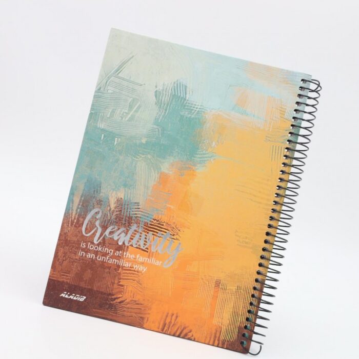 ⁦دفتر ملاحظات موضوعين لون أصفر 80 صفحة أبعاده 16.6*23 سم⁩ - الصورة ⁦2⁩