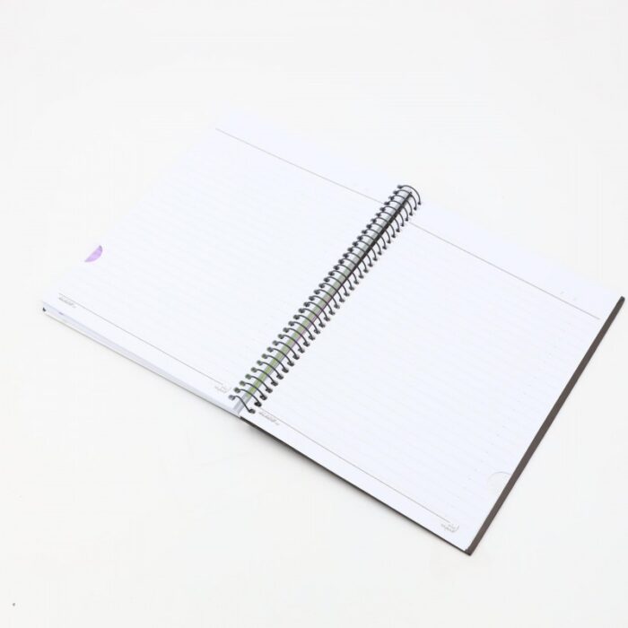 ⁦دفتر ملاحظات موضوعين لون أسود 80 صفحة أبعاده 16.6*23 سم⁩ - الصورة ⁦4⁩