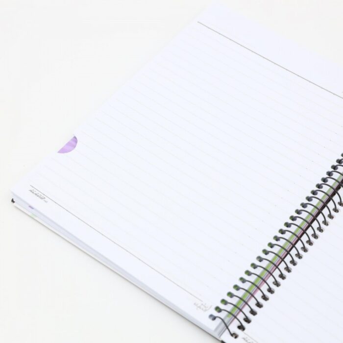 ⁦دفتر ملاحظات موضوعين لون أسود 80 صفحة أبعاده 16.6*23 سم⁩ - الصورة ⁦5⁩