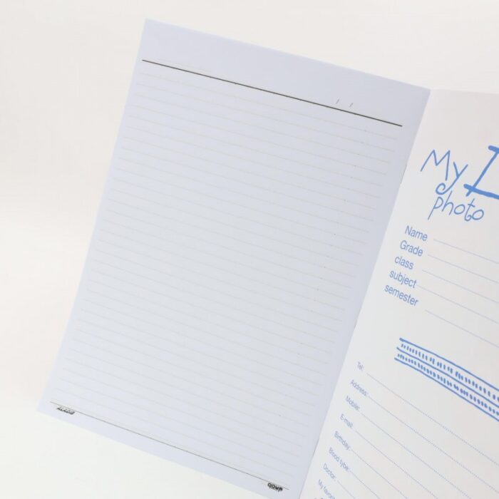 ⁦دفتر ملاحظات A4 لون زهري و أزرق 100 صفحة أبعاده 21*29.7 سم⁩ - الصورة ⁦4⁩