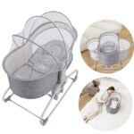 سرير هزاز متعدد الوظائف للأطفال لون رمادي