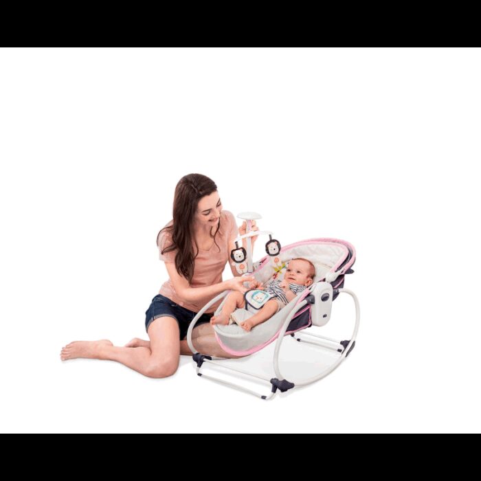 ⁦سرير هزاز متعدد الوظائف للأطفال لون رمادي⁩ - الصورة ⁦3⁩