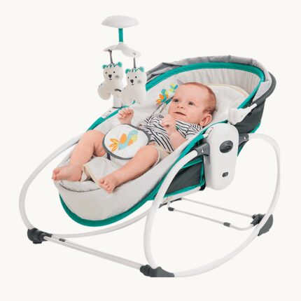 سرير هزاز متعدد الوظائف للأطفال لون رمادي