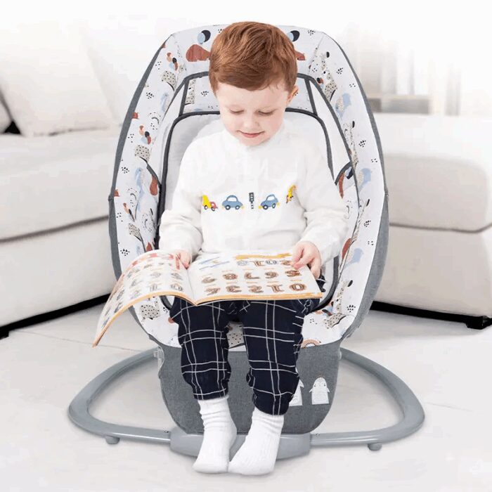 ⁦كرسي هزاز متعدد الوظائف للأطفال لون رمادي⁩ - الصورة ⁦4⁩