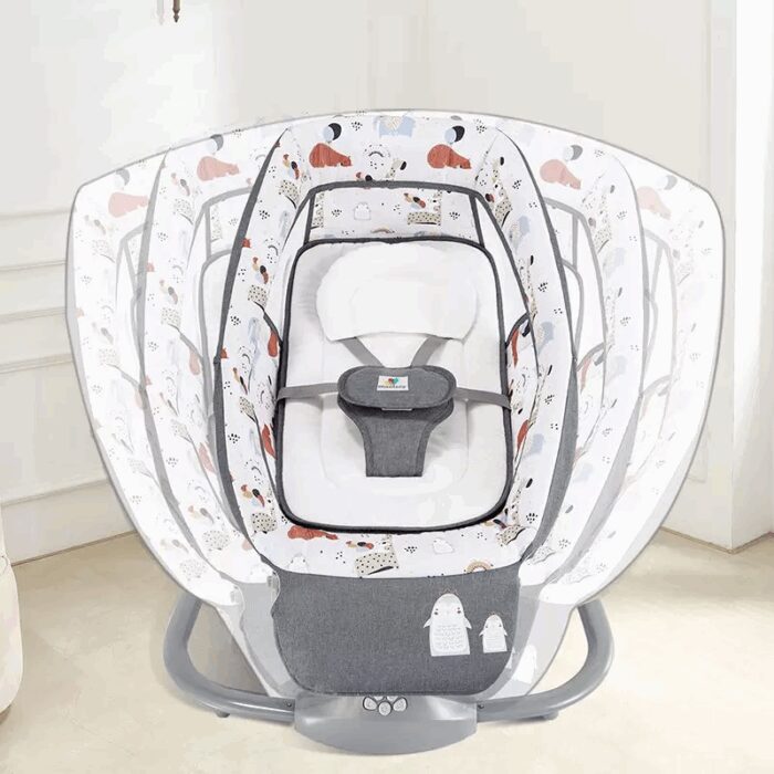 ⁦كرسي هزاز متعدد الوظائف للأطفال لون رمادي⁩ - الصورة ⁦5⁩