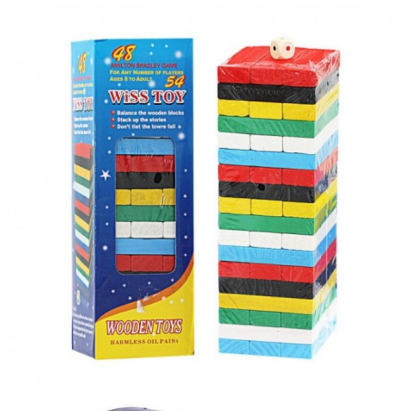 ⁦لعبة تكديس مكعبات خشبية من ويس 48 قطعة⁩ - الصورة ⁦1⁩