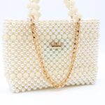 حقيبة خرز لولو أبعادها قاعدة 22 سم الإرتفاع 17سم العمق 6 سم