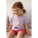 طقم للأطفال قطعتين لون بنفسجي وزهري