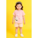 طقم للأطفال قطعتين لون زهري