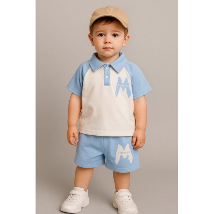 103387691_689c4a0222108 طقم قطعتين للأطفال لون أبيض وأزرق - الصورة 1