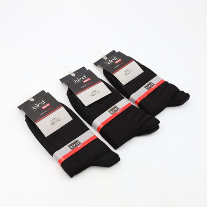 ⁦جوارب طويلة الطول من BH (6 أزواج) للرجال لون أسود⁩ - الصورة ⁦2⁩