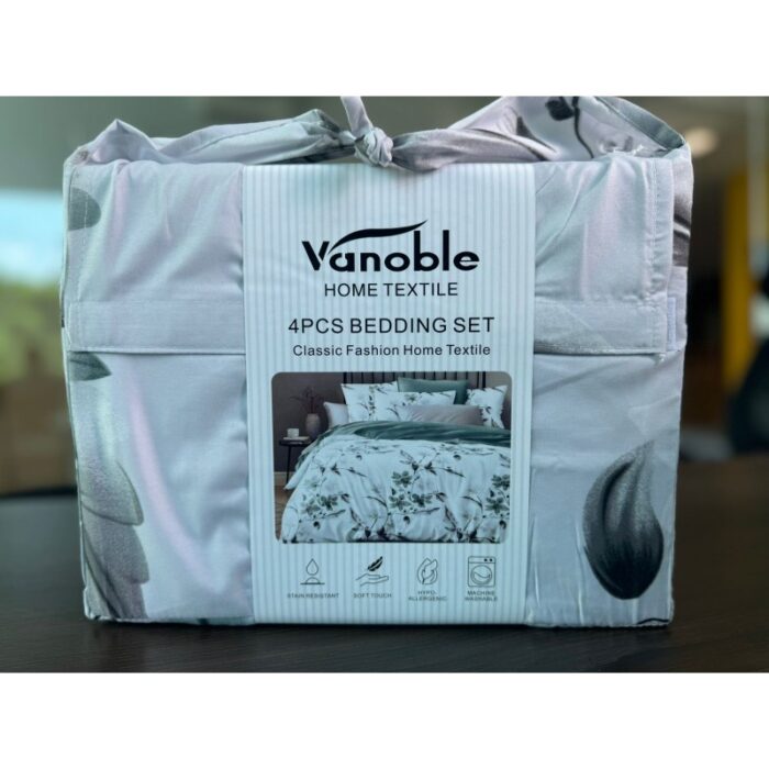 ⁦طقم سرير مكون من 4 قطع لون أخضر⁩ - الصورة ⁦2⁩