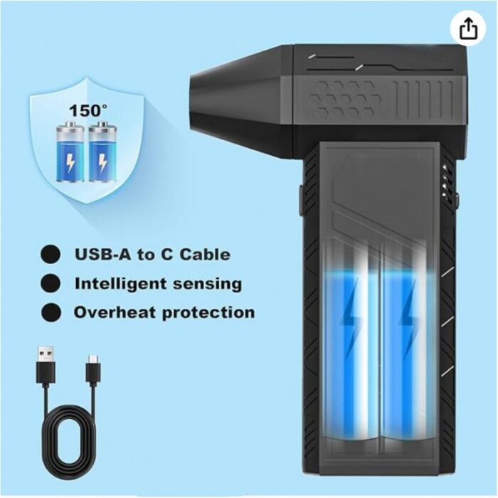 ⁦منفاخ هواء كهربائي محمول 3 تروس قابلة للتعديل وإعادة الشحن 130000 دورة في الدقيقة⁩ - الصورة ⁦4⁩