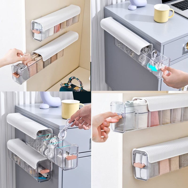 ⁦مجموعة تنظيم حائط شفافة متعددة الوظائف من 3 أدراج⁩ - الصورة ⁦1⁩