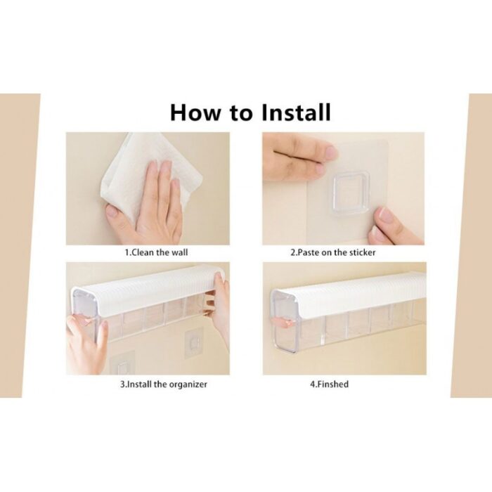 ⁦مجموعة تنظيم حائط شفافة متعددة الوظائف من 3 أدراج⁩ - الصورة ⁦6⁩