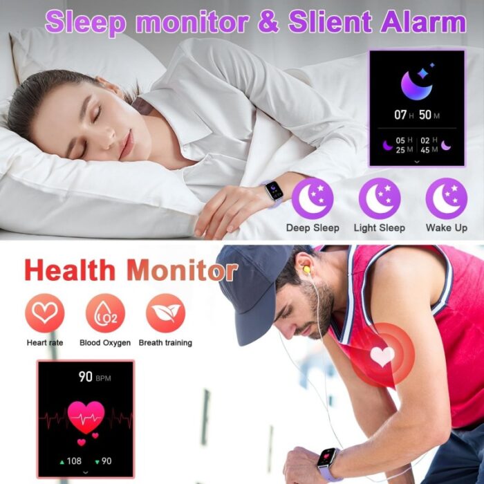 ⁦ساعة ذكية سيليكون لون بنفسجي⁩ - الصورة ⁦3⁩