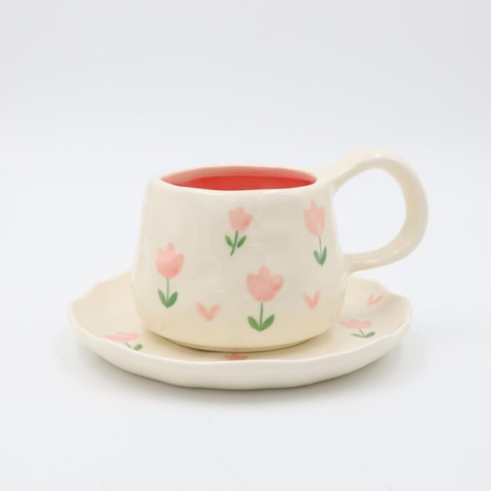 103387866_68a1796a3a491 مج هاند ميد حجم كبير مع صحن - الصورة 1