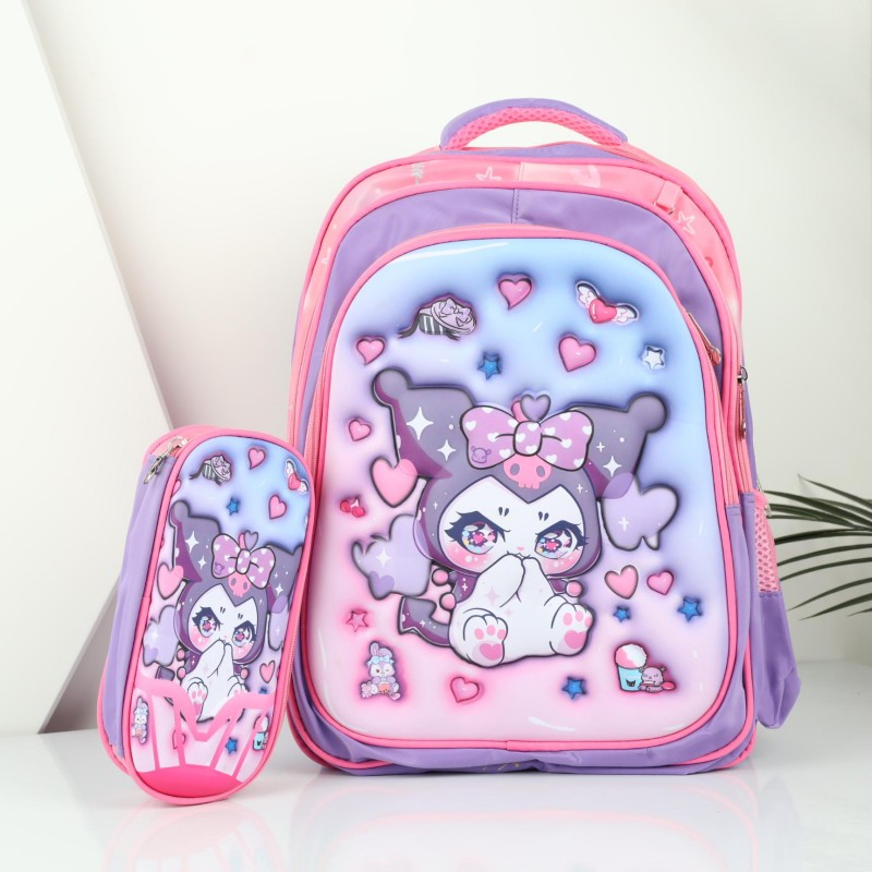 ⁦شنطة مدرسة مقاس 16 انش لون بنفسجي⁩ - الصورة ⁦1⁩