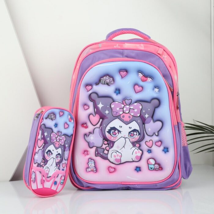 ⁦شنطة مدرسة مقاس 16 انش لون بنفسجي⁩ - الصورة ⁦2⁩