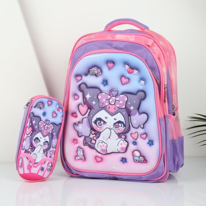 ⁦شنطة مدرسة مقاس 16 انش لون بنفسجي⁩ - الصورة ⁦3⁩