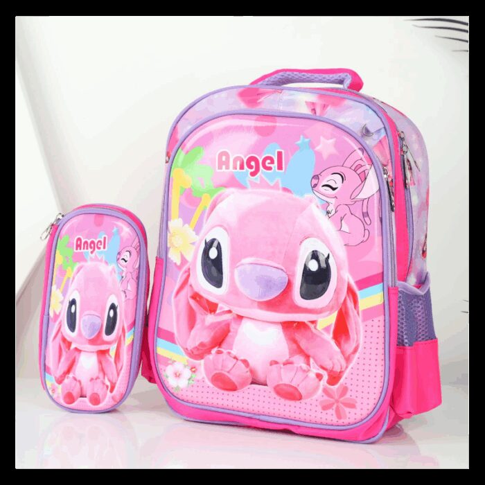 103387940_68a17a146875e شنطة مدرسة بتصميم انجل مقاس 16 انش لون زهري - الصورة 1