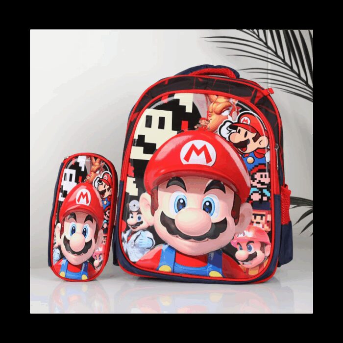 103387941_68a17a15e6154 شنطة مدرسة بتصميم سوبر ماريو مقاس 16 انش لون كحلي - الصورة 1