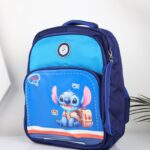 ⁦شنطة مدرسة مع مقلمة بتصميم ستيش مقاس 15 انش لون كحلي⁩ - الصورة ⁦2⁩