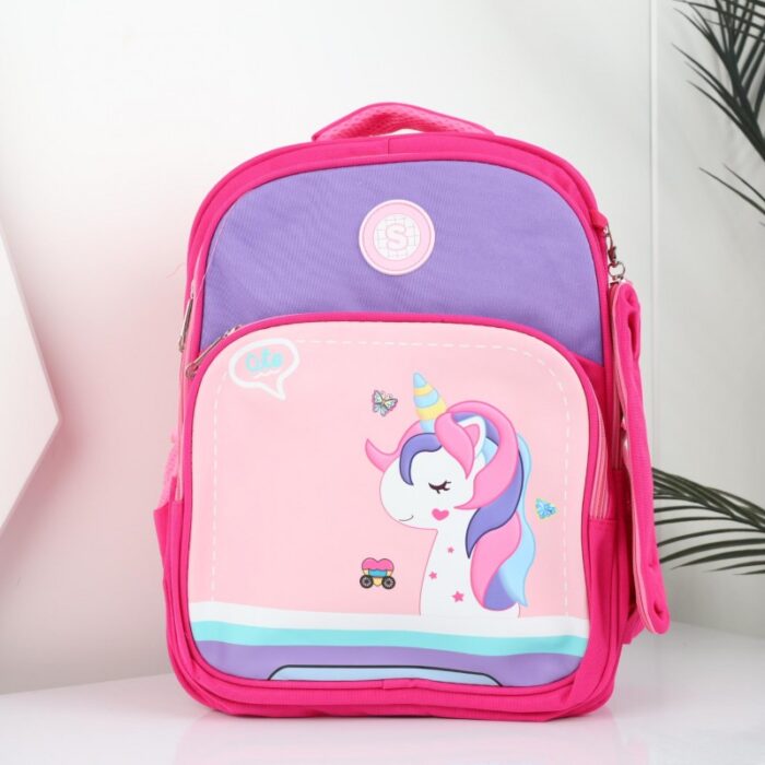 103387948_68a17a20a9fa5 شنطة مدرسة بتصميم يونيكورن مقاس 15 انش لون زهري - الصورة 1