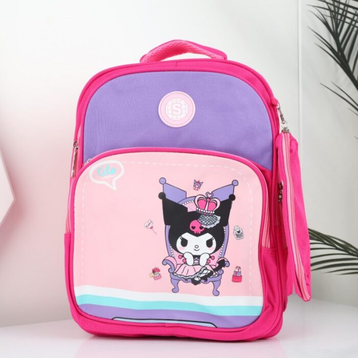 ⁦شنطة مدرسة مقاس 16 انش لون فوشي⁩ - الصورة ⁦2⁩