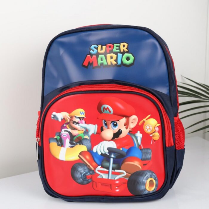 ⁦شنطة روضة بتصميم سوبر ماريو مقاس 13 انش لون كحلي⁩ - الصورة ⁦2⁩