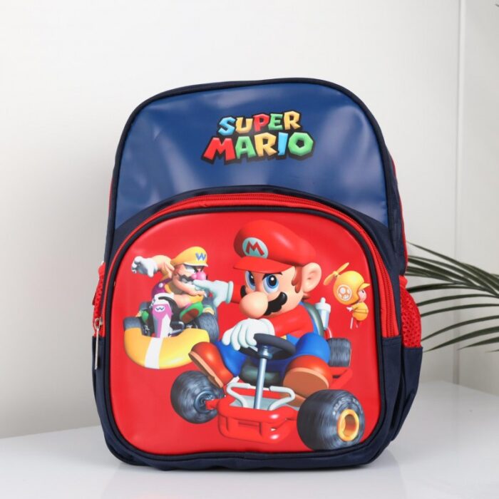 ⁦شنطة روضة بتصميم سوبر ماريو مقاس 13 انش لون كحلي⁩ - الصورة ⁦3⁩