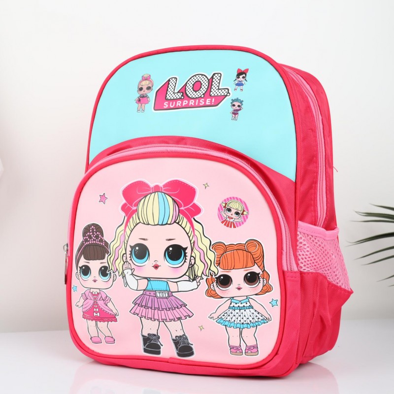 ⁦شنطة روضة بتصميم لول مقاس 13 انش لون فوشي⁩ - الصورة ⁦1⁩