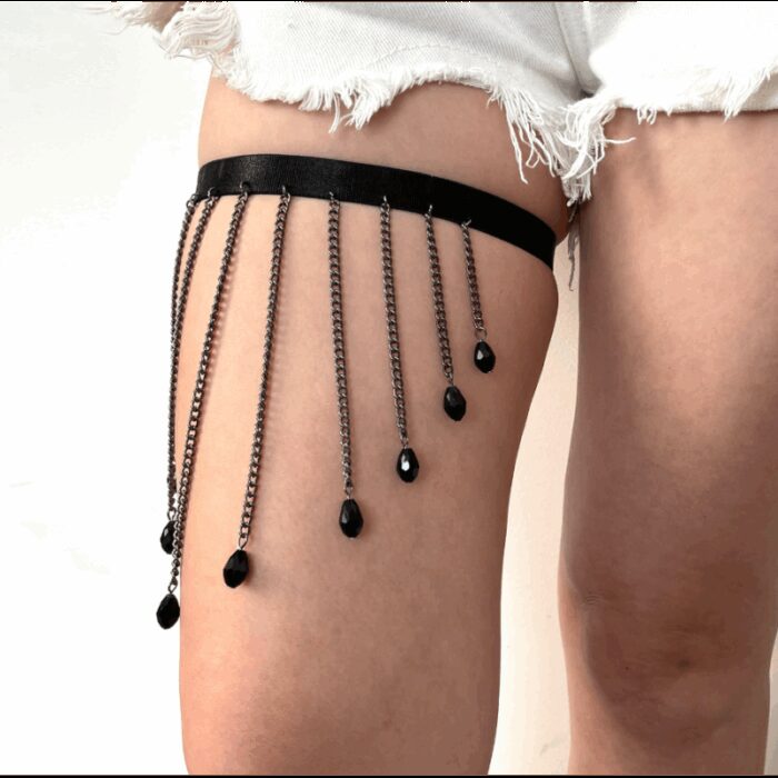 ⁦اكسسوار للفخذ للنساء لون أسود⁩ - الصورة ⁦2⁩