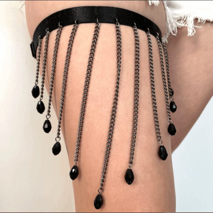 ⁦اكسسوار للفخذ للنساء لون أسود⁩ - الصورة ⁦4⁩