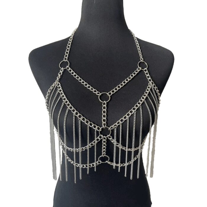 ⁦اكسسوار للصدر للنساء لون فضي مع هدية⁩ - الصورة ⁦2⁩