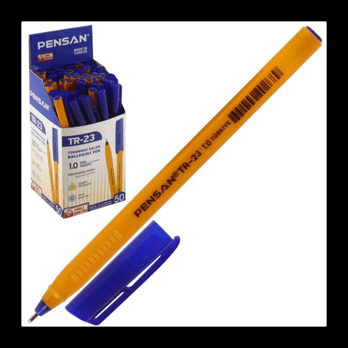 103388019_68a17ab344578 علبة أقلام حبر مثلث أزرق Pensan موديل TR-23 ( 50 قلم ) 1مم - الصورة 1