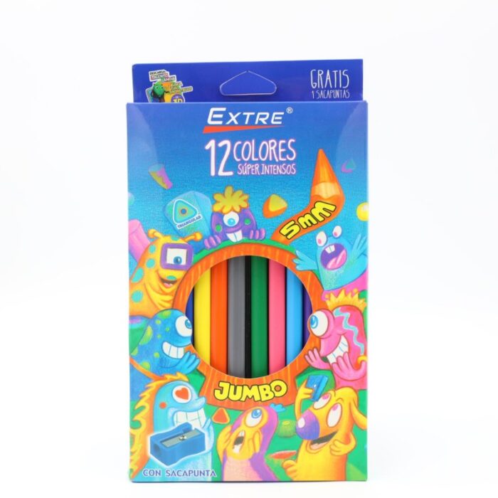 103388035_68a17acbc43b3 طقم ألوان خشب طويل جابمو مثلث 12 لون مع مبراة - الصورة 1