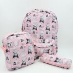 ⁦شنطة مدرسية 18انش 3 قطع لون زهري⁩ - الصورة ⁦2⁩